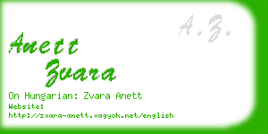 anett zvara business card